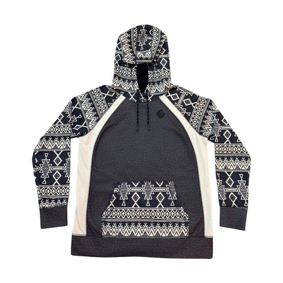 Burton Tops - Burton Durable Goods Heron Pullover Fleece Womens Sz Medium Hoodie Aztec Print